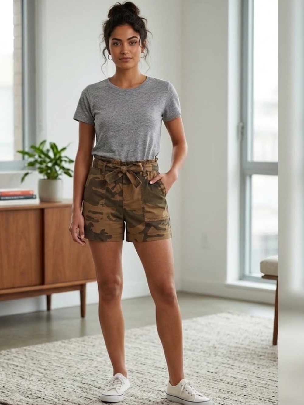 NWT SANCTUARY DAILY SHORT IN LION CAMO HIGH RISE SZ-27